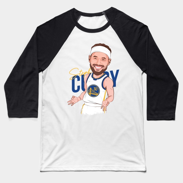 Steph Curry Golden State Warriors Baseball T-Shirt by portraiteam